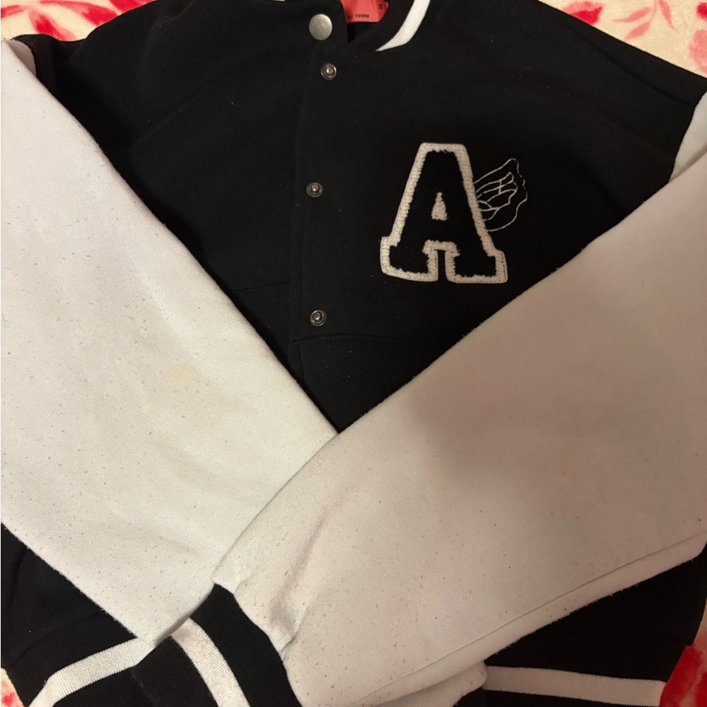 Black and White Varsity Jacket with Letter A